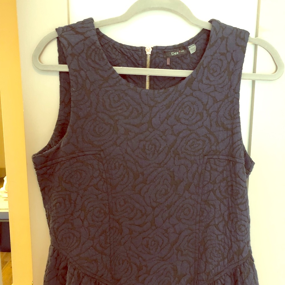 Dex Navy Blue Textured Dress - L